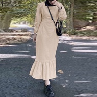 MOMONACO ZANZEA ชุดคลุมแขนพัฟคอเหลี่ยมสำหรับสตรีมุสลิมมุสลิมชุดเดรสแบบสุภาพ #50