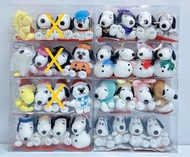 全新日版 絕版Sega Snoopy  Woodstock Olaf belle 史努比 細公仔 10cm左右  掛飾 匙扣 萬聖節 雪人 聖誕節 復活兔 野餐 表情版 （一套四個、不散賣） 圖三有價