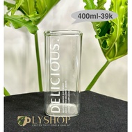 Square glass cup 400ml
