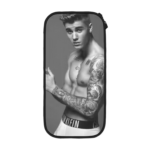 Fun Pop Singer Justin Bieber Pencil Case Pencilcases Pen Kids Big Capacity Bag Students School Zippe