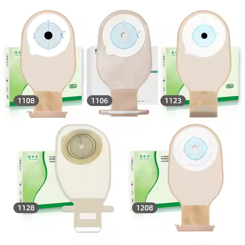 colostomy bags One-piece Ostomy Pouch with Clip Closur，wholesale10-50Pcs OstomyBagsDrain valve Colos
