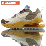 100% ORIGINAL Nike Air Max 270 React Cactus Jack Yellow Dark Brown Running Shoes for Men and Women