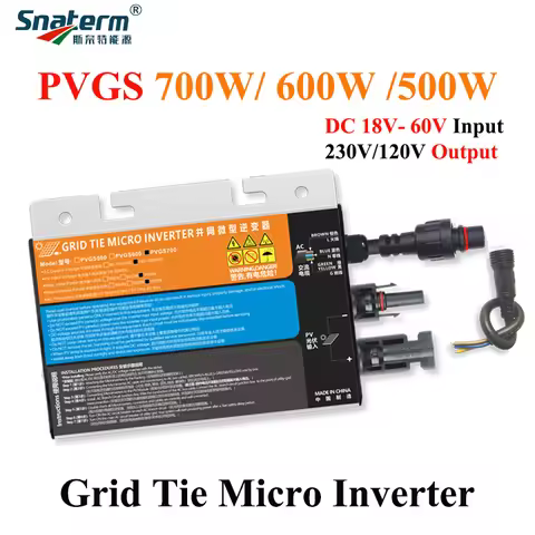 700W 600W 500W 350W 300W 260W MPPT Solar PV On Grid Tied Micro Power Inverter DC18V-60V to AC110V-22