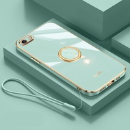 Ultra Thin Silicone Phone Case For OPPO A59 F1S A57 2016 A39 F3 Lite A37 A83 A1 F7 A3 F5 A79 A71 2017 Deluxe Fall Protection Gold Band with Clock Ring and Lanyard