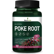Poke Root Capsules Lymphatic Drainage Supplements, Lymph System Support for Edema with Red Root Extr