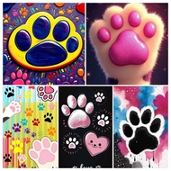 A Set Animal Cat Paws  Pattern Diamond Painting Kit, DIY 5D Diamond Painting Mosaic Canvas Painting 