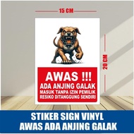 SIGN STICKER SIGN BEWARE THERE IS A FIERCE DOG WITHOUT THE RISK'S OWNER'S OWNER | UK 20 X 15 CM |
