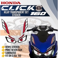 Honda Click 160 Kilay Tint Set Transparent Sticker / Click 160 Kilay Set Sticker Honda Click 160 Sti