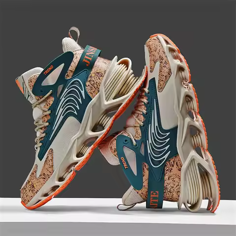 Non-slip Mid Child Running Sneakers Casual Blue Shoes Men Sport Snekaers High-end Snearkers Snaeker 