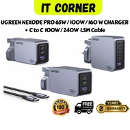 UGREEN NEXODE PRO (65W / 100W / 160W) 2C1A GAN FAST CHARGER + USB-C TO USB-C CABLE 100W/ 240W 1.5M