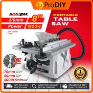 Joustmax JST-TS1800 1800W Joustmax Table Saw Portable Wood Working Saw Machine 210mm Saw Blade