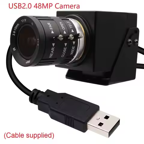 ELP 48MP Zoom USB Camera 3X 3.6-10mm Varifocal Lens CMOS IMX586 Free Driver Industrial 4K 30fps USB2