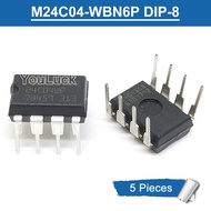 5pcs M24C04-WBN6P 24C04WP DIP-8 4Kbit Serial I2C Bus EEPROM Chip IC New Original