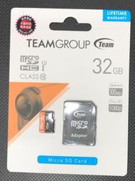 全新 Team 十銓 32GB microSDXC TF UHS-I U1 C10 記憶卡 附轉卡 