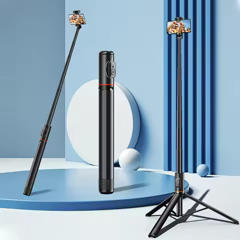 180cm Selfie Stick Tripod Aluminum Smartphone Tripod Stand All-in-1Extendable Phone Tripod for Video
