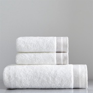 codHigh Quality Solid Towel Set For Home Hotel Bathroom Shower Adult Soft Absorbent Quick Dry White 