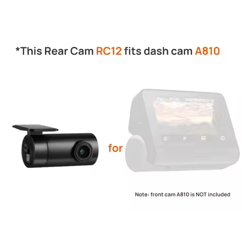 for 70mai New Rear Camera RC12 ONLY for 4K A810 Car DVR and Support Parking Recording for 70mai New 