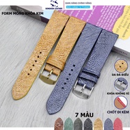 (THIN Class WITH METAL BLOCK)Men's and Women's Watch Strap Size 12mm-24mm, Ostrich Leather Watch Str