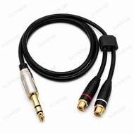 Standard Cable 50Cm-5Meter Plus 2Jack RCA Female To Akai 6.5mm Stereo