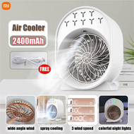 Air Cooler Aircond Table Fan Portable Air Conditioner Fan Mini Fan Air Cooling Fan With Misting Small Purification Humidifying For Room【In Stock】【1 Year Warranty】