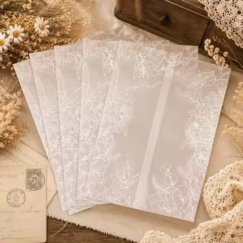 20/50pcs Vellum Jackets for 13x18cm Invitations,Translucent Vellum Paper Invitation Sleeves Pre-Fold
