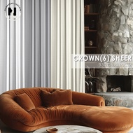 namaskar.curtain - Sheer 6 Mix Curtain Window Ready Made Hook Eyelet (330cm-340cm)