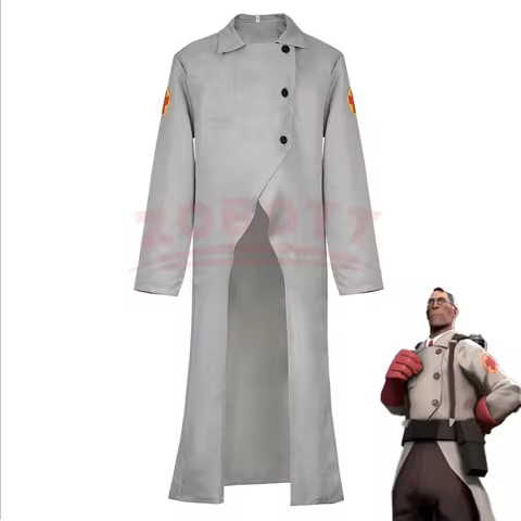 TF2 Medic Dr. Ludwig Cosplay Uniform RED BLU Team Physician Trench Lab Coat Full Set Unisex Hallowee