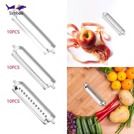 [Simhoa] 10x Stainless Steel Interchangeable Peeling Blades 5.6cm Kitchen Tools for Apples Asparagus