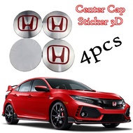 Car Center Cap 56mm Emblem Wheel sticker Hub Caps Center Mags 4pcs Honda Red Logo