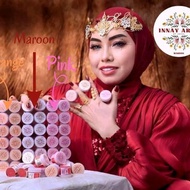 PAKET USAHA 60pcs (5 lusin )henna kuku  CEWEK INNAY ARAB BPOM ORIGINAL Merah maroon