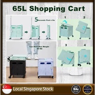 HOUZE/HOMESMART - Move Foldable Large Shopping Trolley - 4 Colors 65L Foldable Portable Trolley Shopping Cart
