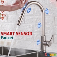CLEAN Kitchen Tap Faucet Stainless Steel Pull Out Sensor Smart Touch Control Sink Tap Induction Mixed Faucet