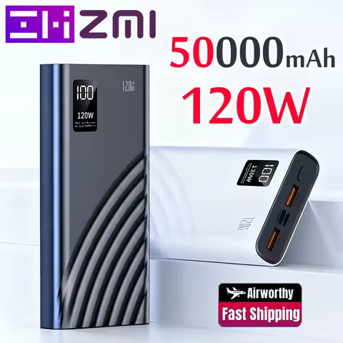 ZMI 120W Super Fast Charging Power Bank 50000mAh High Capacity Digital Display External Battery Powe