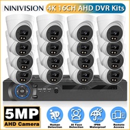NINIVISION 8MP 4K CCTV Kit 8CH AHD Security System with DVR Full Color Night Vision AI Face Detectio