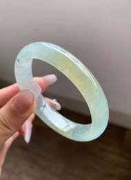 冰種翡翠天然翡翠玉鐲 A玉手鐲玉鈪 • 冰種黃藍翡翠貴妃鐲