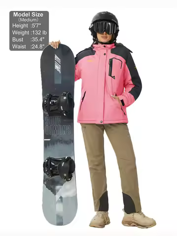 MAGCOMSEN Womens Ski Jacket Winter Warm Fleece Parka Windproof Rain Snowproof Thermal Heavy Coat Hik