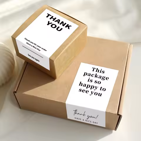 50Pcs Thank You Sticker Seal Labels Business Gift Decor Sticker Package Sticker Simple Advanced I Ho
