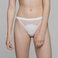 ornoir.co 白色紗網純色拼接法式丁字褲內褲