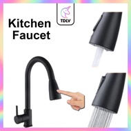 TDLV 360 Swivel Stainless Steel Kitchen Tap Sink Faucet Pull Out Mixer Hot &amp; Cold Tap Set Basin Faucet Kitchen Faucet