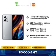 POCO X4 GT 8GB + 128GB/256GB Dual Sim 5G - MediaTek Dimensity 8100 | 144Hz DynamicSwitch | 67W turbo charging | High-resolution 64MP triple camera