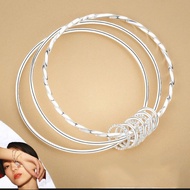925 Silver-plated Bangle 3-Circles Bracelet Gelang Tangan Silver 925