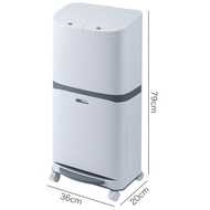 Jumper Kids ถังขยะสองชั้น ถังขยะพลาสติก ถังขยะ สำหรับห้องครัว มีฝาปิด พร้อมล้อเลื่อน เหมาะสำหรับพื้น