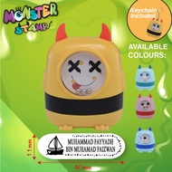 Custom Made Self Ink BACK TO SCHOOL MONSTER STAMP english mandarin chinese name cute funny