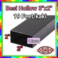 2"x3" besi Hollow rectangular (1feet-7feet) 1.2mm thickness