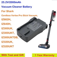 2000mAh Vacuum Cleaner Battery XBATR725 for Shark IZ662H,IZ640H,IZ300UK,IZ300UKT,IZ300UKTDB,IZ320UK,
