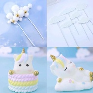 Unicorn Topper, Unicorn cake decoration, Unicorn toys, 1 set of 9 GT pieces