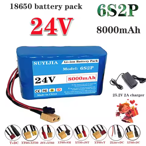6S2P new product 24V 6S2P 8000mAh18650 lithium battery pack with BMS suitable for camping equipment 