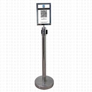 Queue Up Stand With A4 Portrait Sign Board Frame (For Retractable Q Up Stand) With Mysejahtera QR Bo