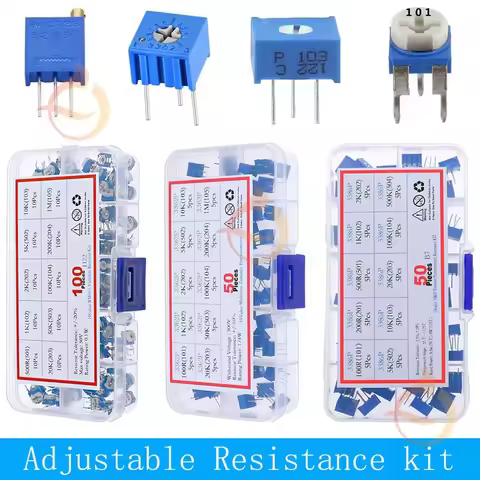 Mixed Trimmer Potentiometer Kit Variable Resistor Box 100ohm 200ohm 500ohm 1K 2K 5K 10K 20K 50K 100K