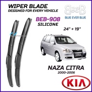 BEB SILICONE Wiper Blades (24" + 19") Set for KIA NAZA Citra 2000-06 with Aerodynamic Design BEB-908